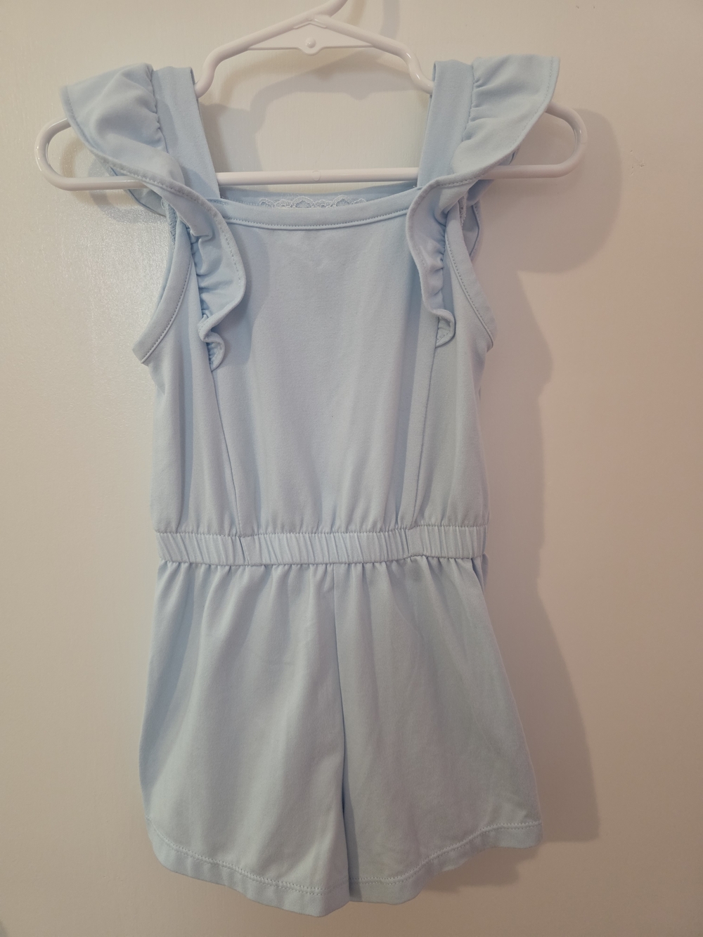 btween Light Blue Ruffle-Strap Romper